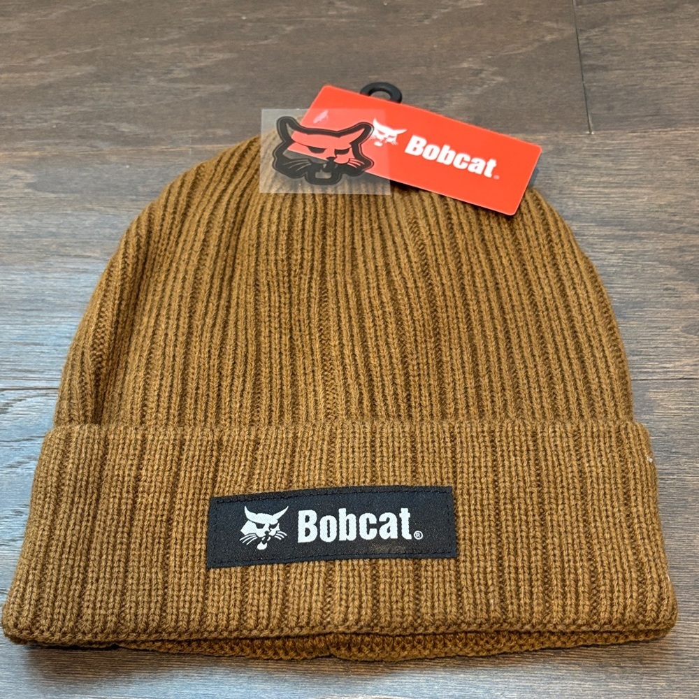 Bobcat Textured Knit Cuffed beanie,fleece lined,stretch,patch logo,warm,winter